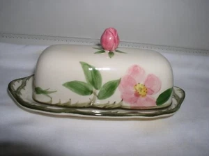 Piatto Burro con Coperchio Franciscan Desert Rose 1/4 Stick Ex Condizione! - Foto 1 di 3