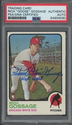 1973 Topps #174 Rich Goose Gossage RC Rookie Ins HOF 08 PSA DNA Authentic Auto - Image 1 of 2