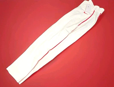 'NWT' Nike MLB⚾Vapor Select High Piped White w/Red Stripe Baseball Pants-M Sz L - Image 1 of 4