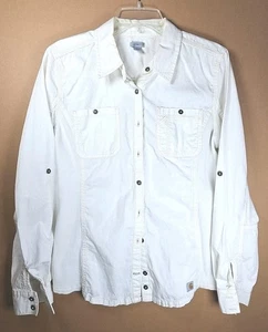 Carhartt Damen Gr. M (8-10) Creme Langarm Button Down Hemd - Bild 1 von 9