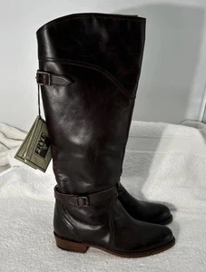 Frye Dorado 77561 Damen 5,5 Braun Leder Kniehohe Reitstiefel Siehe Fotos - Bild 1 von 15