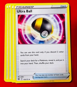 4x Ultra Ball 150/172 Pokémon TCG Brilliant Stars NM Playset Trainer Lot Item - Picture 1 of 1