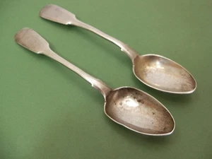 2 Antique 1879 Russian Imperial 84 Silver Spoons by Antip Kuzmichev Moscow - Picture 1 of 12