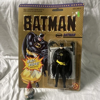 Figura de acción de Batman Toy Biz 1989 de colección con cuerda de murciélago en cinturón DC Comics sin usar, en caja sellada Foto 1 de 4