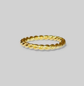 Pandora 14k Yellow Gold Twist Band Ring 150140 Sz 7.75 - Picture 1 of 8