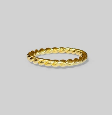 Pandora 14k Yellow Gold Twist Band Ring 150140 Sz 7.75 - Image 1 of 4