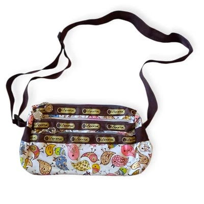 Le SportSac Tokidoki Vintage Crossbody Bag Multi Compartment Colorful Birds - Image 1 of 4
