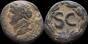 Domitian, Ancient coin - Antioch Bronze with SC in Wreath (19 mm, 6.66 g). #1212 - Picture 1 of 1