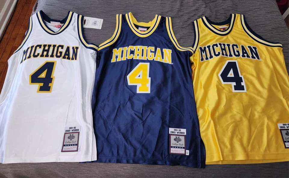 Camiseta deportiva 100 % auténtica Chris Webber Mitchell Ness 91 92 Michigan talla 44 L Foto 1 de 4