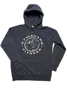Gymshark Fitness Hoodie Men Medium Black Graphic Logo Pullover Hooded Sweatshirt - Picture 1 of 11