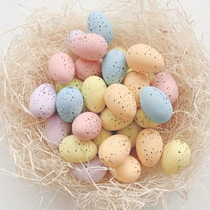 36pcs/set Mini Hollow Plastic Pigeon Eggs DIY Decors Spot Simulation Easter Eggs - Picture 1 of 4