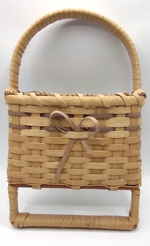 VTG Woven Wicker Basket Wall Hanger Pocket Home Decor Storage Planter #D Cover
