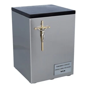 Container suitable for a capsule from crematorium, stainless-steel urn - Foto 1 di 20