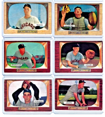 Lot of 6 1955 Bowman Baseball  #26 34 151 174 266 285 -all in GOOD CONDITION! - Image 1 of 4