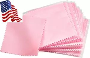 120Pcs Jewelry Cleaning Cloth Polishing Cloth Pink - Individually Wrapped Jewel - Picture 1 of 12