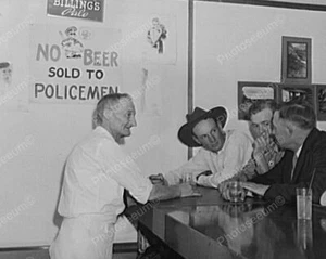 No Beer Sold To Policemen Sign Bar Scene 8x10 Reprint Of Old Photo - Picture 1 of 1