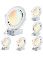 6 inch 6 Pack Gimbal LED Recessed Lights (5CCT 2700K-5000K) Dimmable Downlights