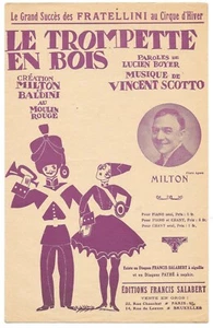Le Trompette en Bois création MILTON & BALDINI Paroles Lucien BOYER Fratellini - Picture 1 of 2