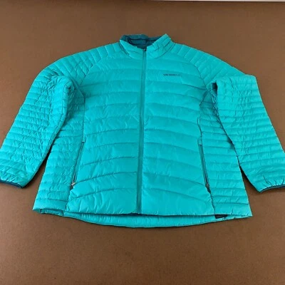 Merrell Women's Size XXL Teal Blue Ridgevent Packable Full Zip Jacket New - Image 1 of 4