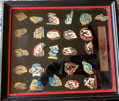 Dale Earnhardt"Great Victories" Pinback Collection (25) pcs.w/ Display Case - Image 1 of 4