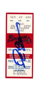 Deion Sanders Signed Atlanta Braves 7/8/1992 vs Mets Ticket BAS 37260 - Picture 1 of 2