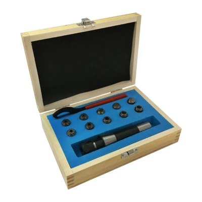 10 Pc 1/32''-3/8'' ER16 Spring Collet Chuck Set R8 Shank CNC Engraving Milling - Image 1 of 4