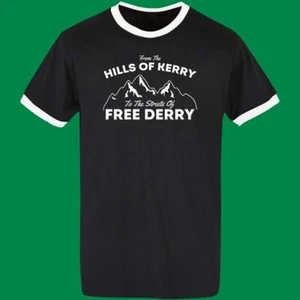 The Streets Of Free Derry (Black Ringer To 5XL) Glasgow Irish Rebels Celtic Bhoy - Picture 1 of 1