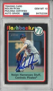 Nolan Ryan Signed 2020 Topps Flashbacks '91 BF7 Card PSA 84742336 GEM MINT 10 - Picture 1 of 1