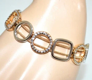 Bracciale Donna Donna Oro Argento Strass Ciondolo Bracciale Catena Ciondoli Bracciale G29 - Foto 1 di 3