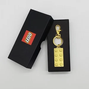 Lego 2x4 Gold Metal Keychain Rare Employee Gift Exclusive Promotional - Picture 1 of 3