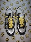Golden Goose GGDB Leather Running Sneakers, Black/Silver, Mens, EU 41, US Size 8
