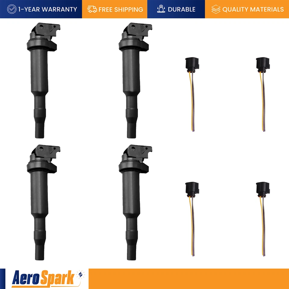 Juego de 4 bobinas de encendido y conectores para BMW M235i xDrive 2015-2016 3,0 L l6 UF592 Foto 1 de 1