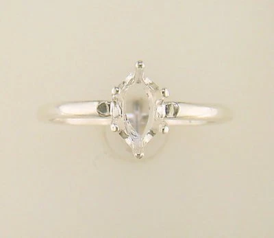 Marquise 6 Prong Solitaire Ring Setting Sterling Silver - Image 1 of 3