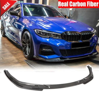 For BMW 3Series G20 G28 M-SPORT 2020+ Real Carbon Fiber Front Bumper Lip Spoiler - Image 1 of 4