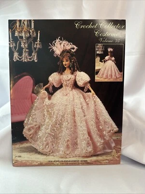 Jeweled Embellished Engagement Gown Crochet Pattern Book Fashion Dolls 11-1/2" - Image 1 of 2