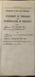 AUGUST 15 1913 THE PITTSBURGH LAKE ERIE RAILROAD COMPANY STATEMENT OF PURCHASE - Picture 1 of 4