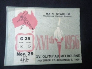 vintage Melbourne Olympic games Athletics mcg entrance ticket 29th nov 1956 - Picture 1 of 2