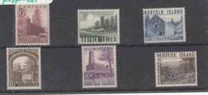 NORFOLK ISLAND (MM232) # 13-18 VF-MLH VARp,sh 1953 LANDMARK DESIGNS CV $40 - Picture 1 of 1