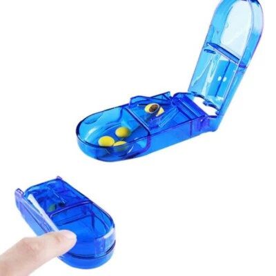 1Pcs Pill Cutter For Small Pills Tablet Storage Splitter Case with Blade Guard - Image 1 of 3