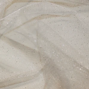 Glitter Tulle Fabric Soft Dress Net 150cm Wide Sheer Sparkle Party 5m White - Picture 1 of 1