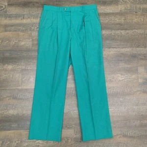 EXECUTIVE COLLECTION - Vtg 1980s Green Pleated Golf Pants, Mens 34 x 29 - Picture 1 of 12