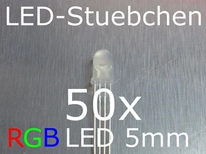 50x 5mm LED RGB 3-Chip common anode, diffused - Bild 1 von 1