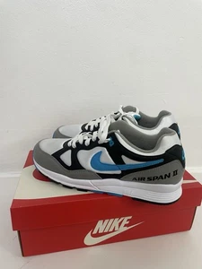 Nike Air Span 2 Black Laser Light Blue White Herren Laufschuhe Größe UK 8,5 EU 43 - Bild 1 von 14