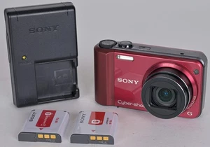 EX++ Sony DSC-H70 16MP 10X Zoom Red Compact Digital Camera Tested - Picture 1 of 8