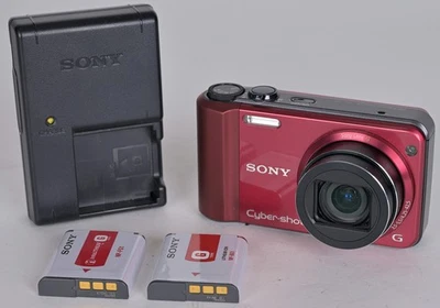 EX++ Sony DSC-H70 16MP 10X Zoom Red Compact Digital Camera Tested - Image 1 of 4