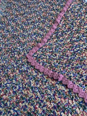 Hand Crocheted Multicolor Afghan Throw - Image 1 of 4