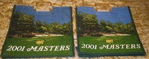 Masters Bag 2 Vintage 2001 Golf Augusta National XL Grandi Tote Bags 18x18x7 Regalo - Foto 1 di 24