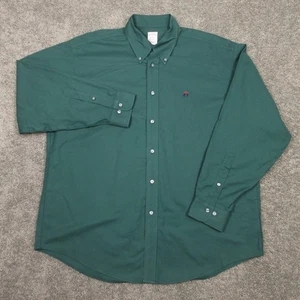 Brooks Brothers Shirt Mens XL Green Solid OCBD Madison Fit Sheep Logo Button Up - Picture 1 of 10