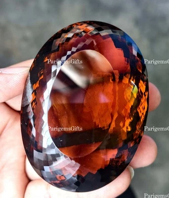 930 Ct Deep Orange Citrine Oval Cut Loose Gemstone for Ring & Pendant Gifts - Image 1 of 4