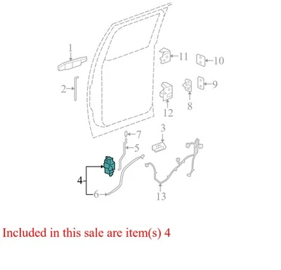 2008-2013 GMC Sierra 1500 Passenger RR Door Latch Assembly Used 25876398 OEM - Image 1 of 4